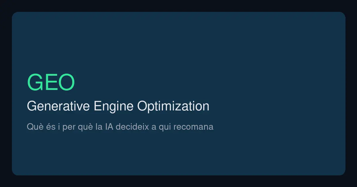 Què és el GEO (Generative Engine Optimization)