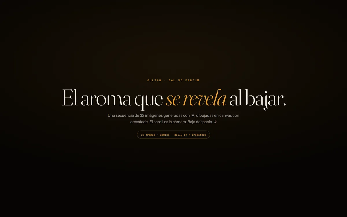Diseño web — Sultán · Eau de Parfum
